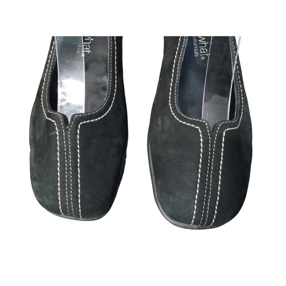 Women's Gelly Up What's What by Aerosoles Black Square Toe Ballet Flats Size Six - Picture 4 of 13